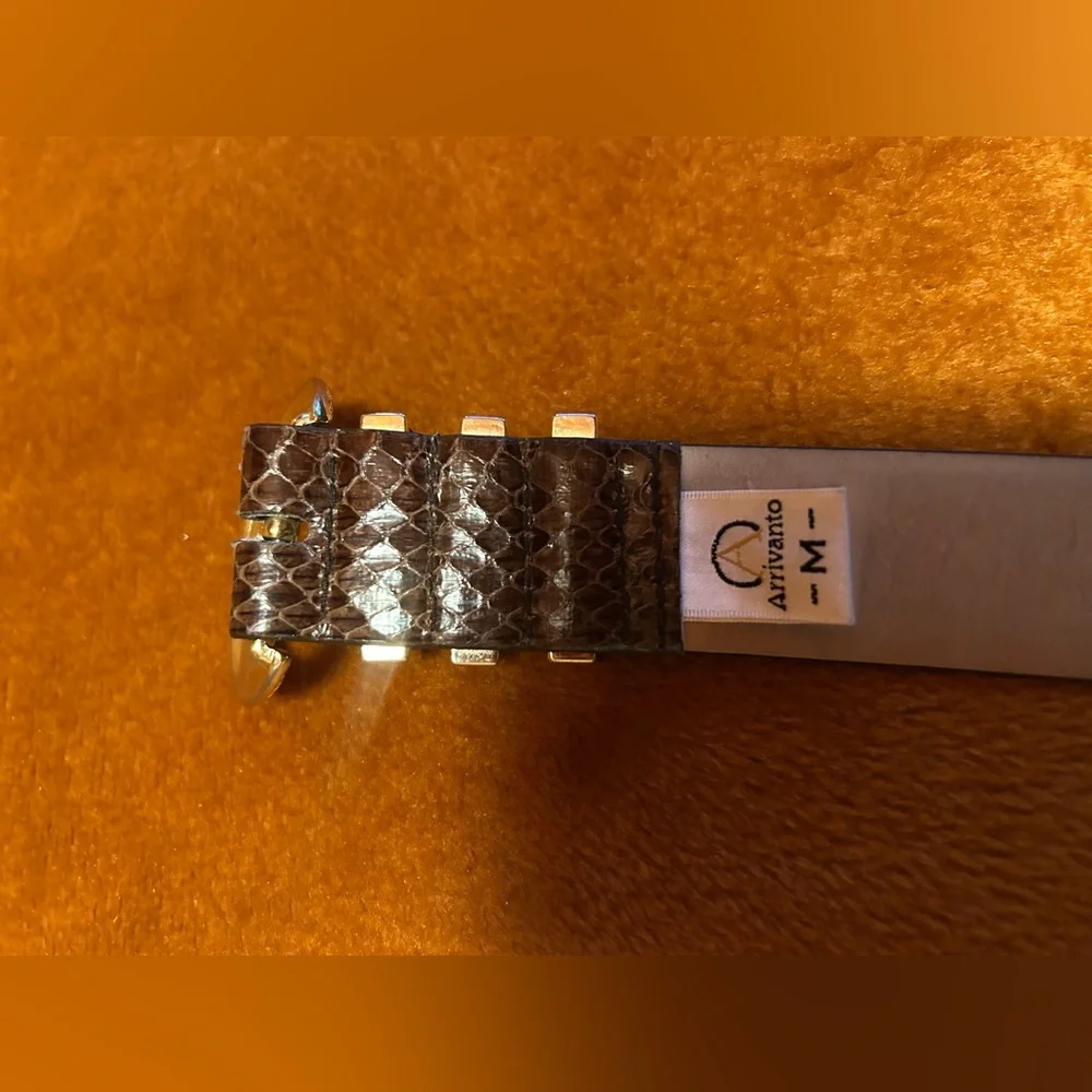 Vintage Arrivanto Genuine Snakeskin Brown Women's Belt size M